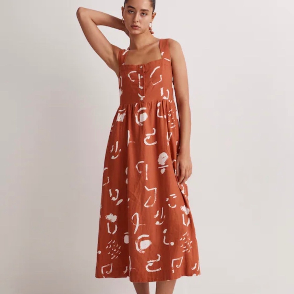 Like New Madewell Linen Tank Dress